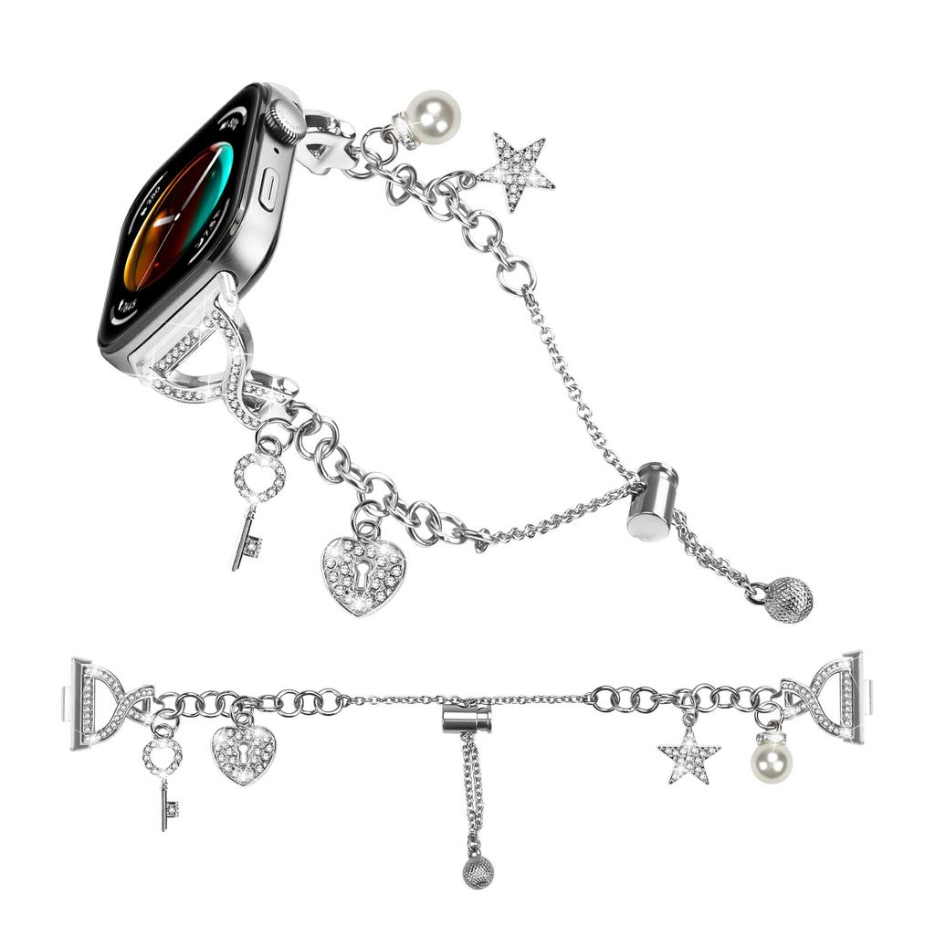 Для Huawei Watch Fit 3/Watch 4/4 Pro Ремешок для часов X-образный Серебристый Одинарная петля Металлическая цепочка