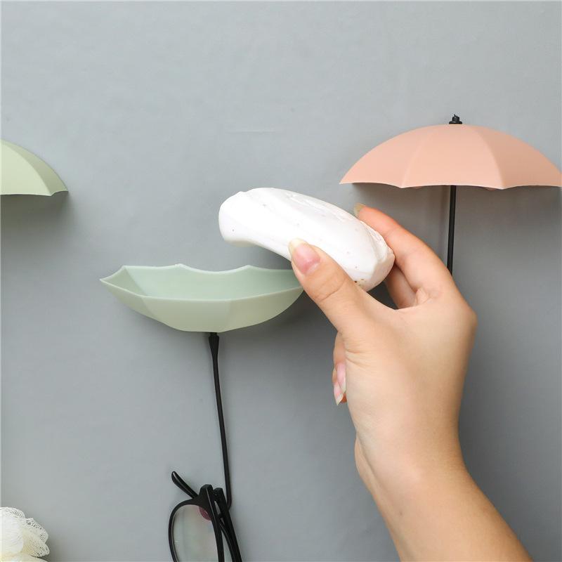 Декоративный клейкий крючок в форме зонтика без гвоздей, не оставляющий следов, липкий крючок для хранения мелких предметов, вешалка для крючков, 3 комплекта