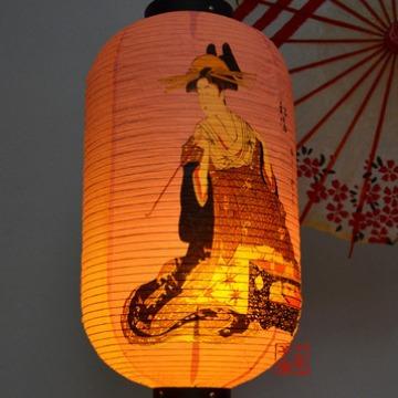 Japanese Ukiyo-e Beauty Paper Lantern, Floating World Art Restaurant Decor