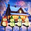 Cute Snowman Christmas Lights of Solar Garden Decorative Automatic for Create and Japanese Instructions Included [2025 Newest] [Set 4] Lights,
