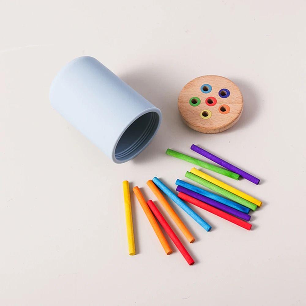 Montessori Shape and Color Sorting Toy Wooden Fine Motor Sensory Toy Kids Girls Boys
