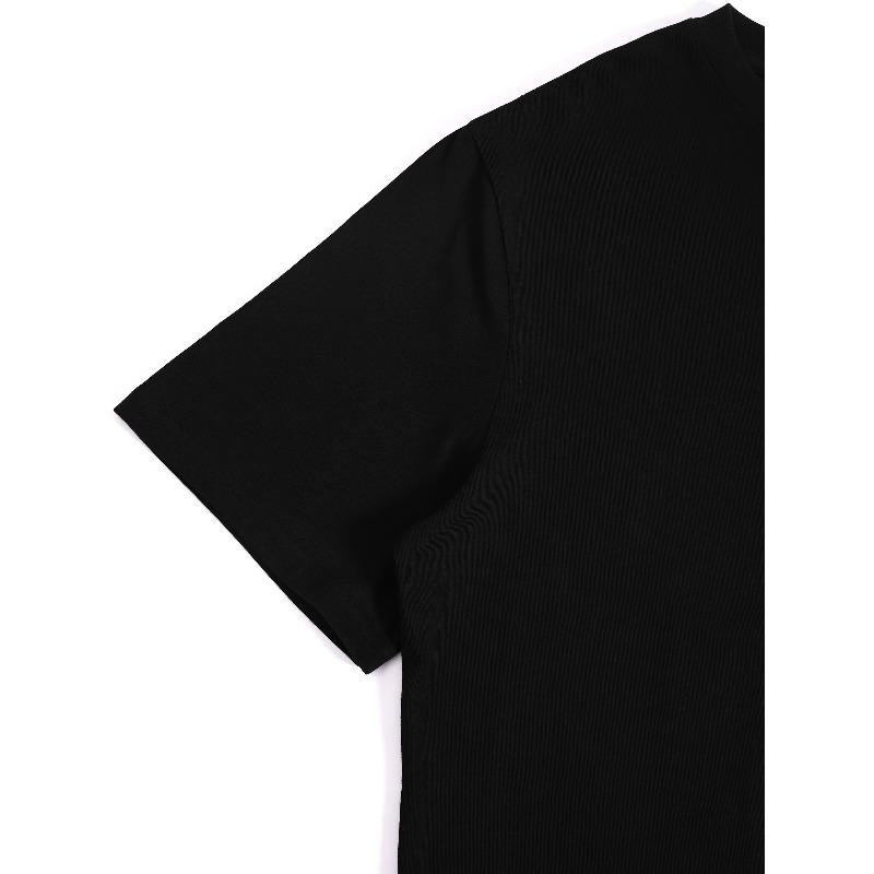 Европейские размеры Мужская Однотонная - Черная Футболка: Королевская атмосфера босса: Футболка с хрустальной короной