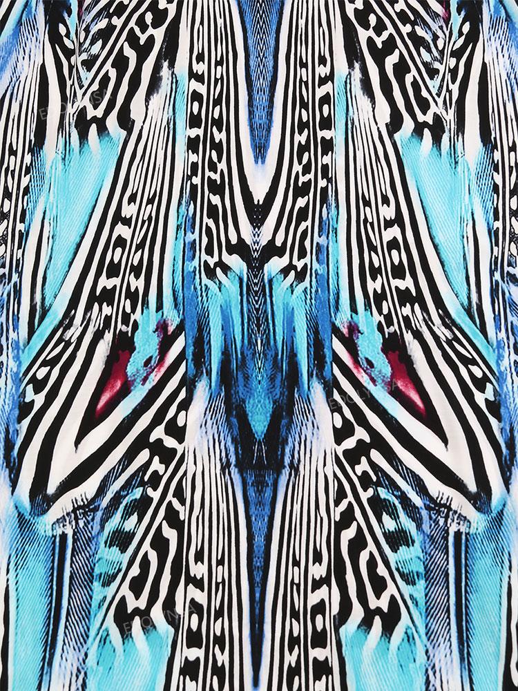 EDOLYNSA Турецкий халат с принтом и рукавами «летучая мышь», летняя туника, купальник больших размеров, накидка для женских купальников, синие платья-кафтаны Q1415