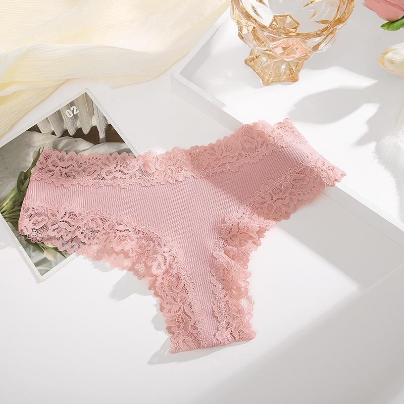 FINETOO хлопковые трусики для женщин, кружевные трусы с цветочным принтом, удобное нижнее белье, женские трусы, однотонные трусики, нижнее белье S-XL