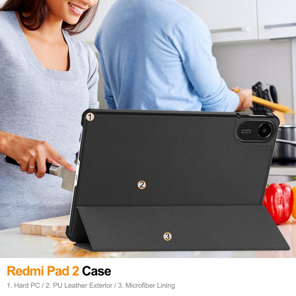 Чехол для планшета Xiaomi Redmi Pad 2, чехол-книжка с подставкой, многоугольный