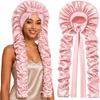 Adjustable Ribbon Tie Heatless Curling Cap Lightweight Ruched Long Tube Hair Cap  Travel Hair Care