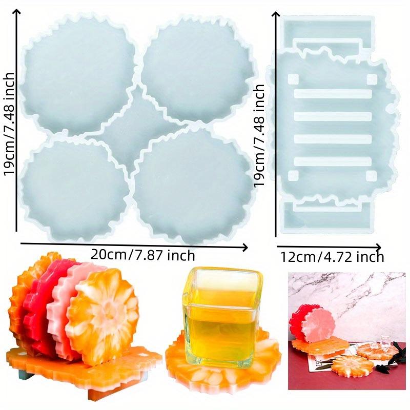 1 шт., 4 в 1 форма, форма для подставки под стакан, форма для подноса под стакан из эпоксидной смолы, форма для пещеры из кристалла оникса, украшение для дома и офиса, набор