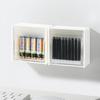 Home Bathroom Dustproof Wall Mount Flip Lid Organizer No Punch Floss Swab Makeup Cotton Pads Storage Box Home Office Supplies Essentials White