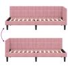 Corner Bed Frame with Headboard Pink 80 cm x 200 cm Velvet