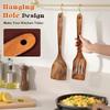 2Pcs Wooden Spatula Acacia Wood Long Handle Flat Frying Turner Spatulas Nonstick Cooking Utensils Cooking Tools Kitchen Supplies 4