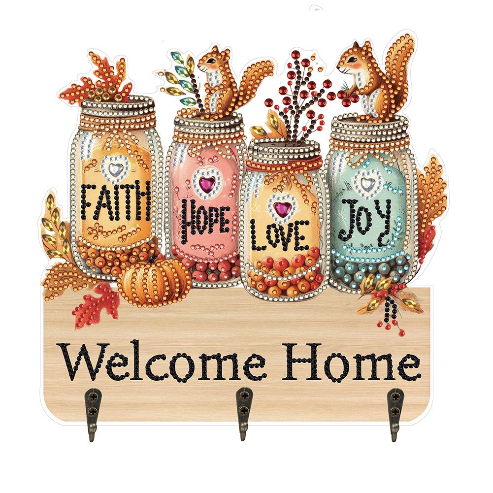 Деревянный Забавный Котенок Алмазная Живопись Подвесные Крючки Стразы Живопись Крючок для Пальто 3 Крючка Алмазная Живопись Крючок Рейлинг для Стены Шкафа