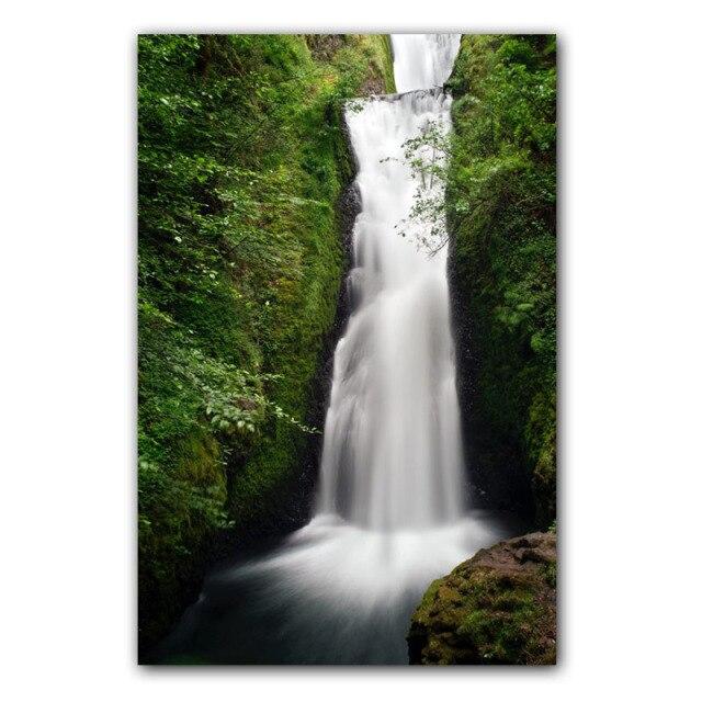 Пейзаж Картина Маслом Лес Водопад Река Красивая Природа Пейзажи Холст Картина Офис Коридор Украшение Дома Фреска Без Рамки