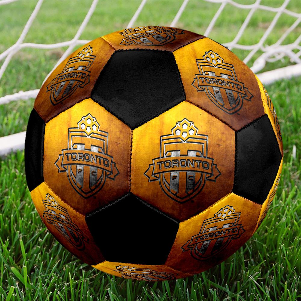 Футбольный мяч Toronto FC, цветной, для всех возрастов, машинная строчка, ПВХ, готов к соревнованиям, прочный, с высоким отскоком. РАЗМЕР 5