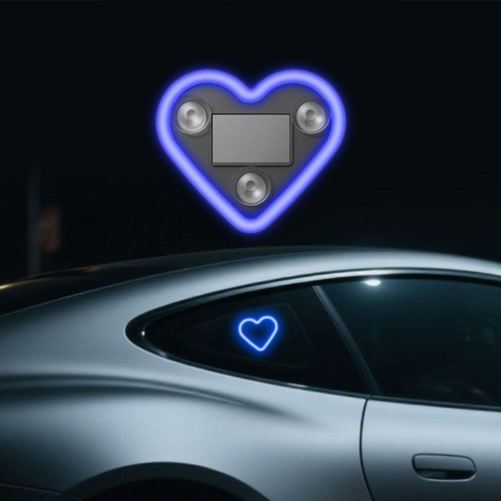 Новая автомобильная солнечная треугольная оконная светодиодная лампа в форме сердца, атмосферостойкая, без проводки в салоне