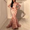 Весна новинка европейская и американская женская одежда сексуальное платье с пайетками лепесток узкое бедра банкетное вечернее платье