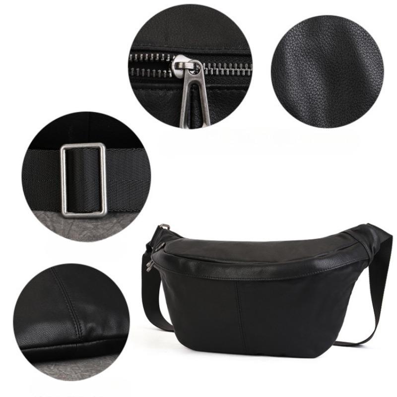 Первый слой коровьей кожи Повседневная нагрудная сумка Модная все для пожилых людей Маленькая седельная сумка Однотонная одноплечевая сумка через плечо для женщин