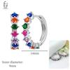 925 Sterling Silver Ear Needle Fashion Hoop Earrings Colorful Crystal Pendants Gold Earring Premium Luxury Women's Jewelry Gift