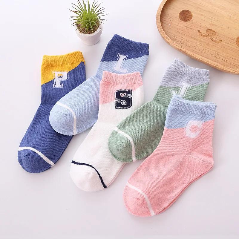 5 пар детских неувядаемых мягких детских носков из чистого хлопка с животным дизайном для девочек от 0 до 12 лет