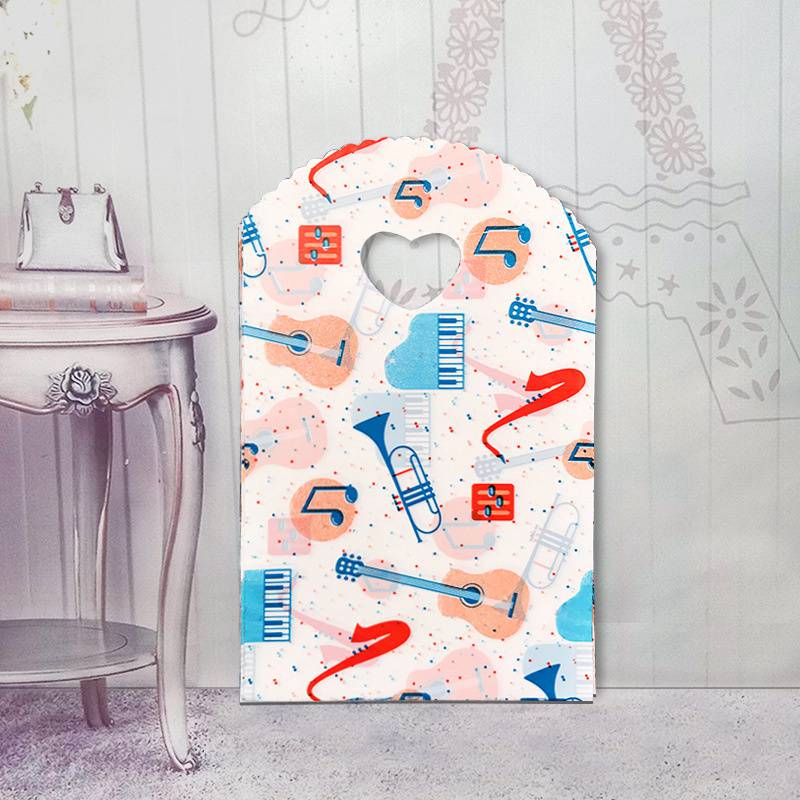 Small Plastic Bag With Handle Packaging Bags Boutique Gift Bag Mini Bag 50Pcs Trinket Bag Multi Designs