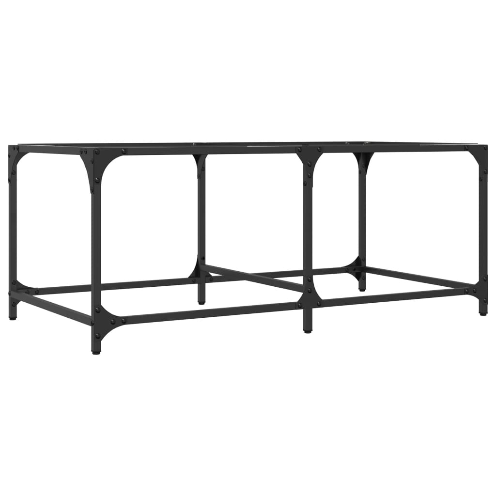 Vidaxl Stolik Kawowy Ze Szklanym Blatem, 98,5X50X40 Cm, Stal