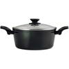 Casserole Induction 20cm Aluminium Forgé, Antiadhésif Sans PFOA, Couvercle Verre FAGOR Vivant Noir 01557