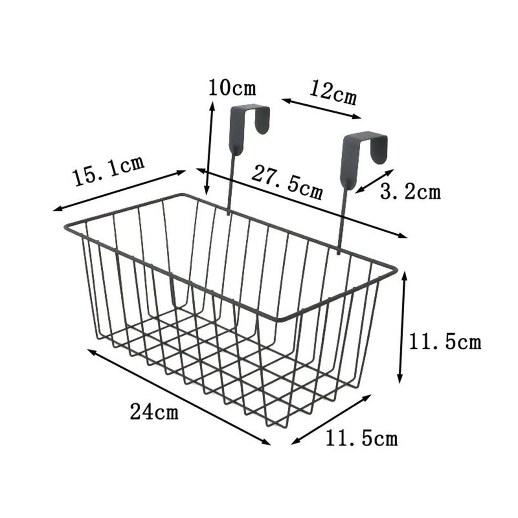 Сетчатые корзины для хранения с крючками на дверце шкафа, органайзер из проволочной корзины, подвесной органайзер для хранения вещей на кухне, в ванной комнате, коробка-органайзер