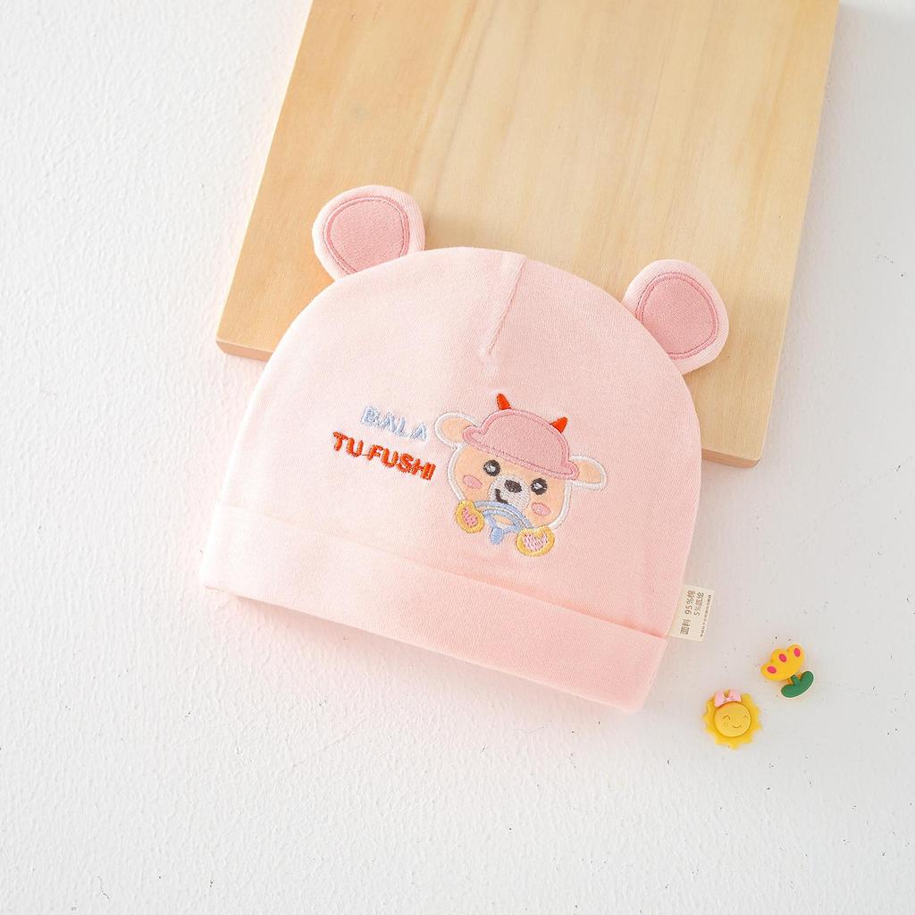 Pure Cotton Double Layer Newborn Hat for 0-3 Months, Suitable for Autumn/Winter