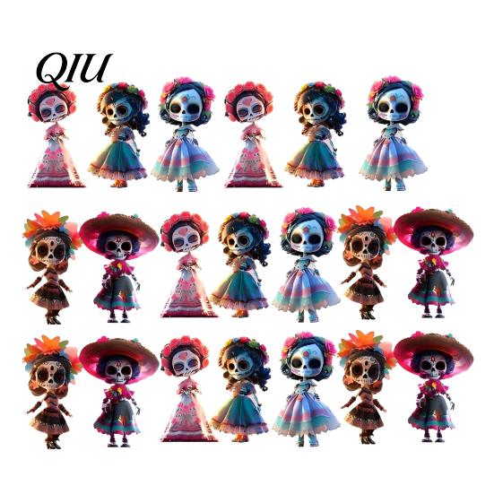 Wide-brimmed Hat Skeleton Decor Day of The Dead Hanging Decoration, 2D Flat Wooden Undead Themed Ornament with Dress for Tree Mexican