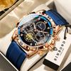 BINBOND Luxury Quartz Watches For Men Luminous Waterproof Chronograph Men's Watch Wristwatch Sturdy Sports Stopwatch Reloj