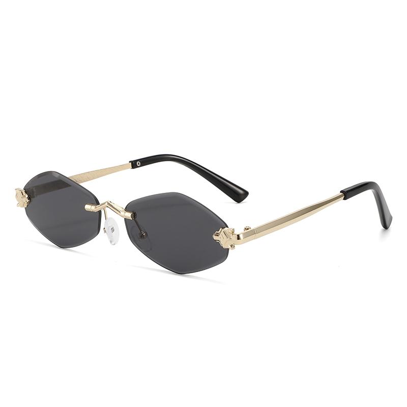 Fashion  Rimless Irregular Rhombus Metal Sunglasses Women Men Luxury Brand Sun Glasses Travel Driving Lady Man Eyewear UV400