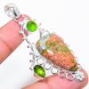 Подвеска из стерлингового серебра 925 пробы с унакитом и драгоценным камнем перидот 2,56 дюйма W6M56