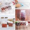 Convenient Seasoning Container 4 Compartment Condiment Storage Box Transparent Spices Container Organization Tool