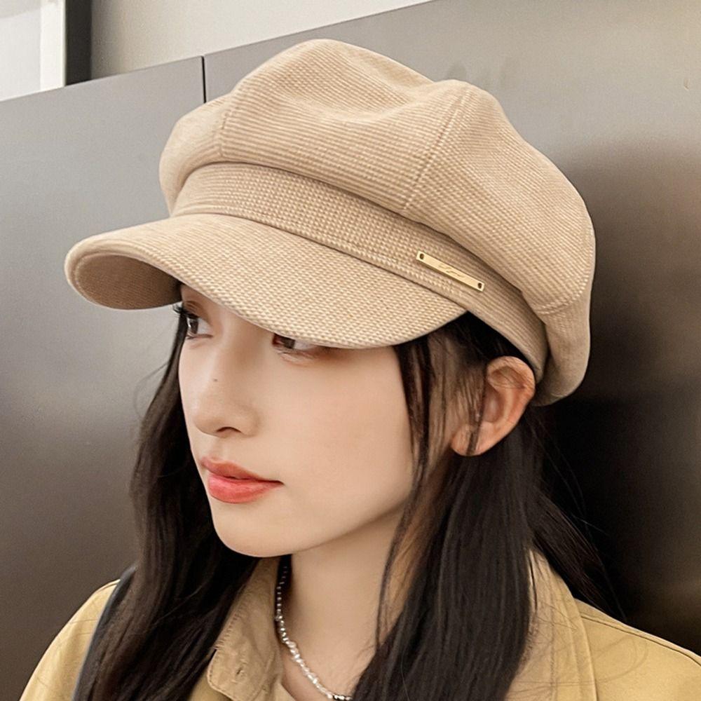 For Women Artist Hat For Girls Korean Style Octagonal Cap Woolen Beret Women Visors Cap Painter Hat