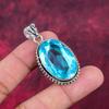 Blue Topaz Pendant, 925 Solid Sterling Silver Gemstone Jewelry, Handmade Pendant, For Thanksgiving