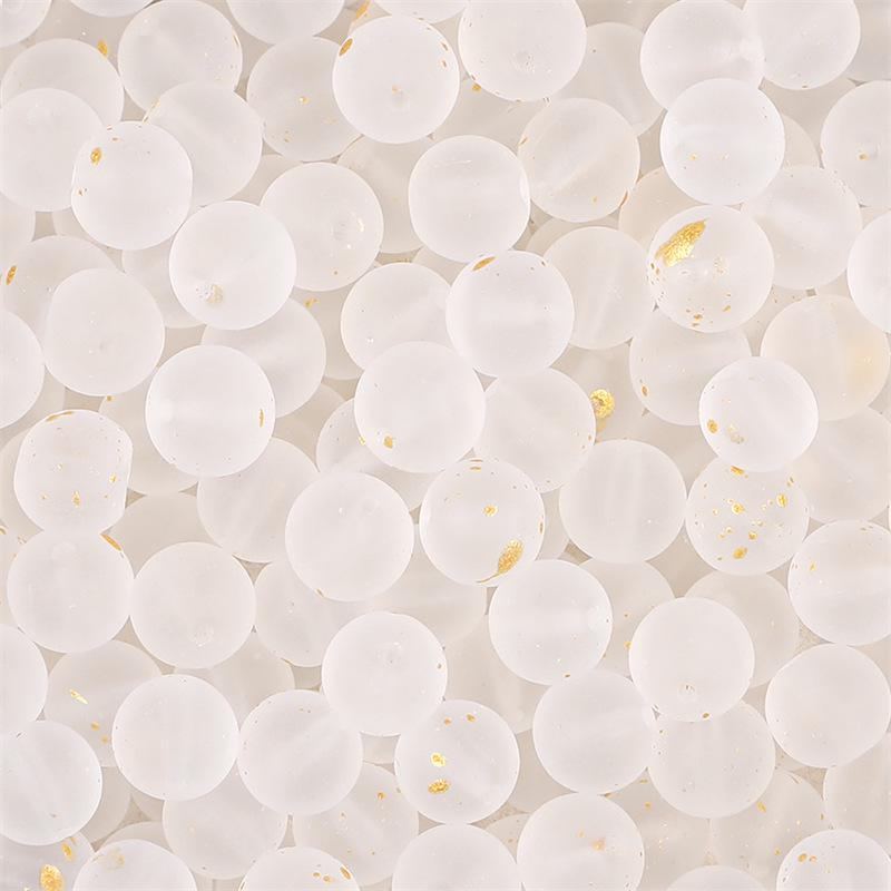 Комплект браслетов из бисера Summer Jelly Gold Glitter: Двойные стеклянные круглые бусины и полусахарные пузырчатые бусины