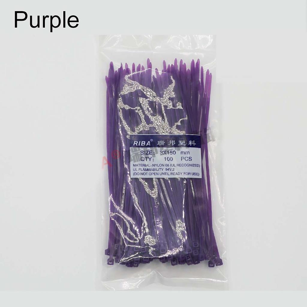 100pcs Self-locking Nylon Small Cable Ties Width 2.0mm 3x150mm Zip Tie Wire Cords Fastens Red Yellow Blue Brown Black White Grey
