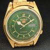 SEIKO 5 AUTOMATIC VINTAGE REFURBISHED JAPAN MENS GREEN DIAL WATCH a446105-1