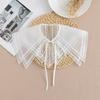 Lace Fake Collar Women Detachable Collars For Women False Collar Embroidery Floral Lolita Lapel Half Shirt Shawl Wrap Decoration