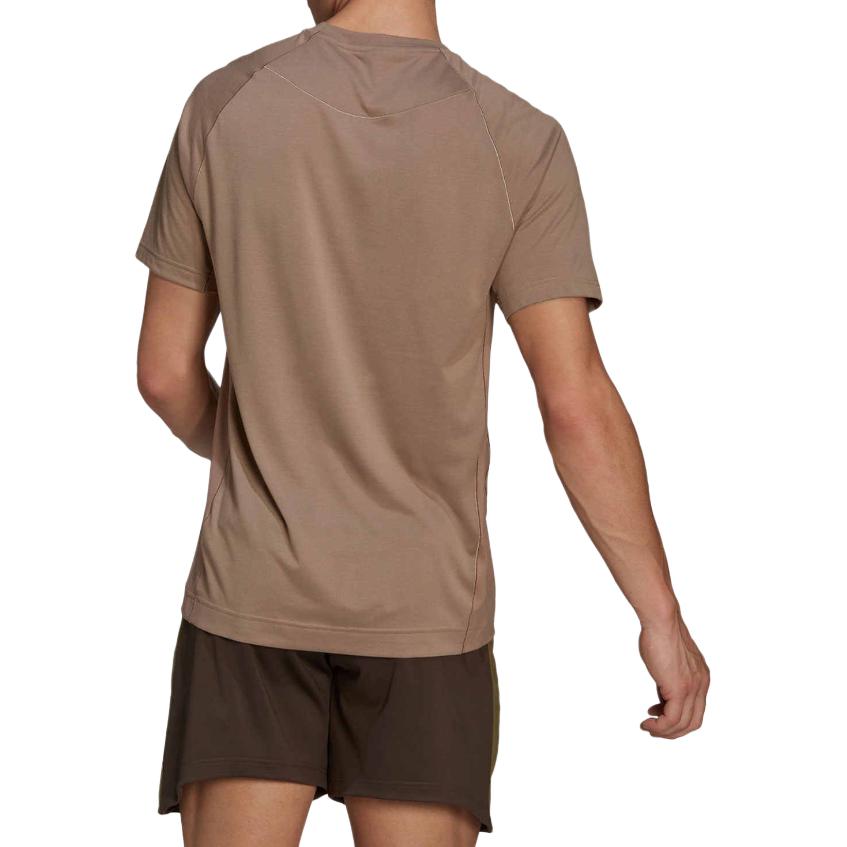 Adidas T Shirts Men's Brown Crew Neck Moderate HC4434