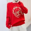 Осень и зима Новая мода Корейская версия с однотонным пуловером Дракон свободный пуловер свитер