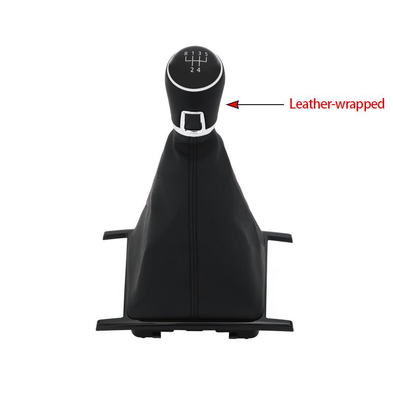 Volkswagen Amarok Black Leather Gear Shift Knob & Dust Cover Set