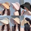 UV Protection Large Brimmed Sun Hat Wide Brim Sun Hat Fashion Empty Top Hat  Women