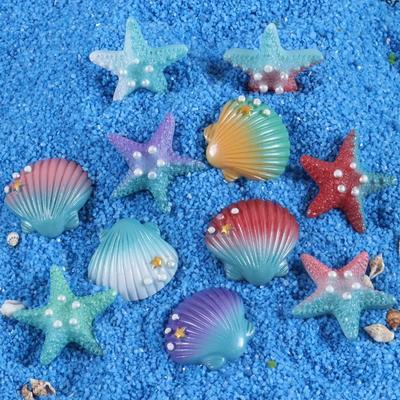10 шт. DIY Смола Очаровательные Блестящие Цветные Морские Звезды Ракушки Для Дома Свадьбы DIY Украшения Чехол для Телефона DIY Декор