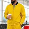 QICED Men's Vintage Casual Solid Color Print Autumn Winter Long Sleeve Zippered collar Jackets & Coats Casual Chic