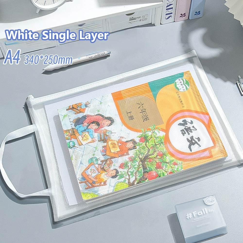 Double Layers Mesh Storage Bag A4/A5/A6 Pen Bag High Quality File Bag  Gift