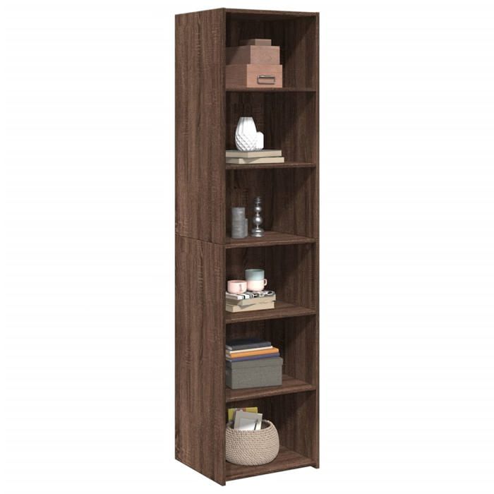 VidaXL Highboard Brown Oak 45x41x185 Cm Engineered Wood, Sideboard, Storage Cabinet, High Cabinet, Cabinet, 3281679
