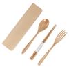 Портативный набор столовых приборов Деревянные палочки для еды Вилка Ложка Набор столовых приборов для дома и путешествий