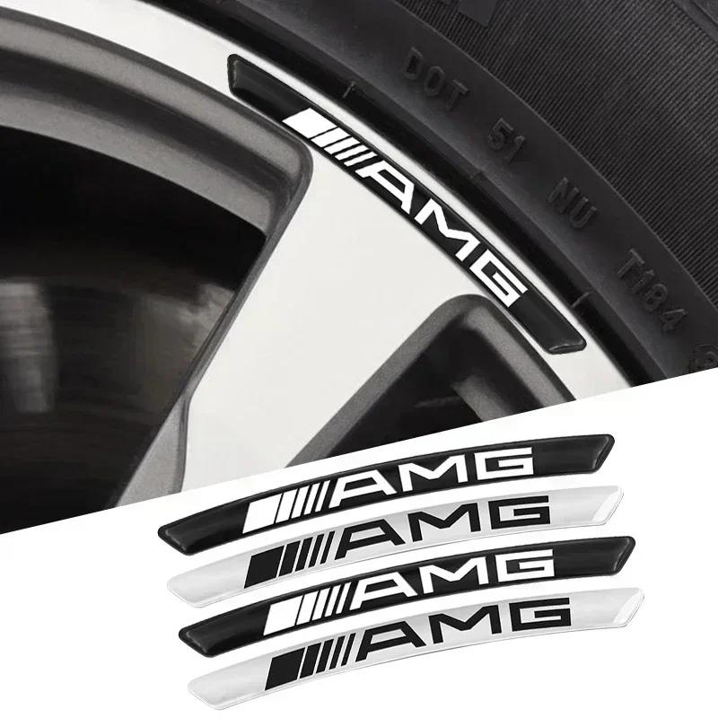 Car For Mercedes-Benz AMG 4Pcs Car Wheel Badge Sticker Emblem Decoration for Mercedes benz W124 W205 W211 W203 W204 W168 CLA CLK GT1