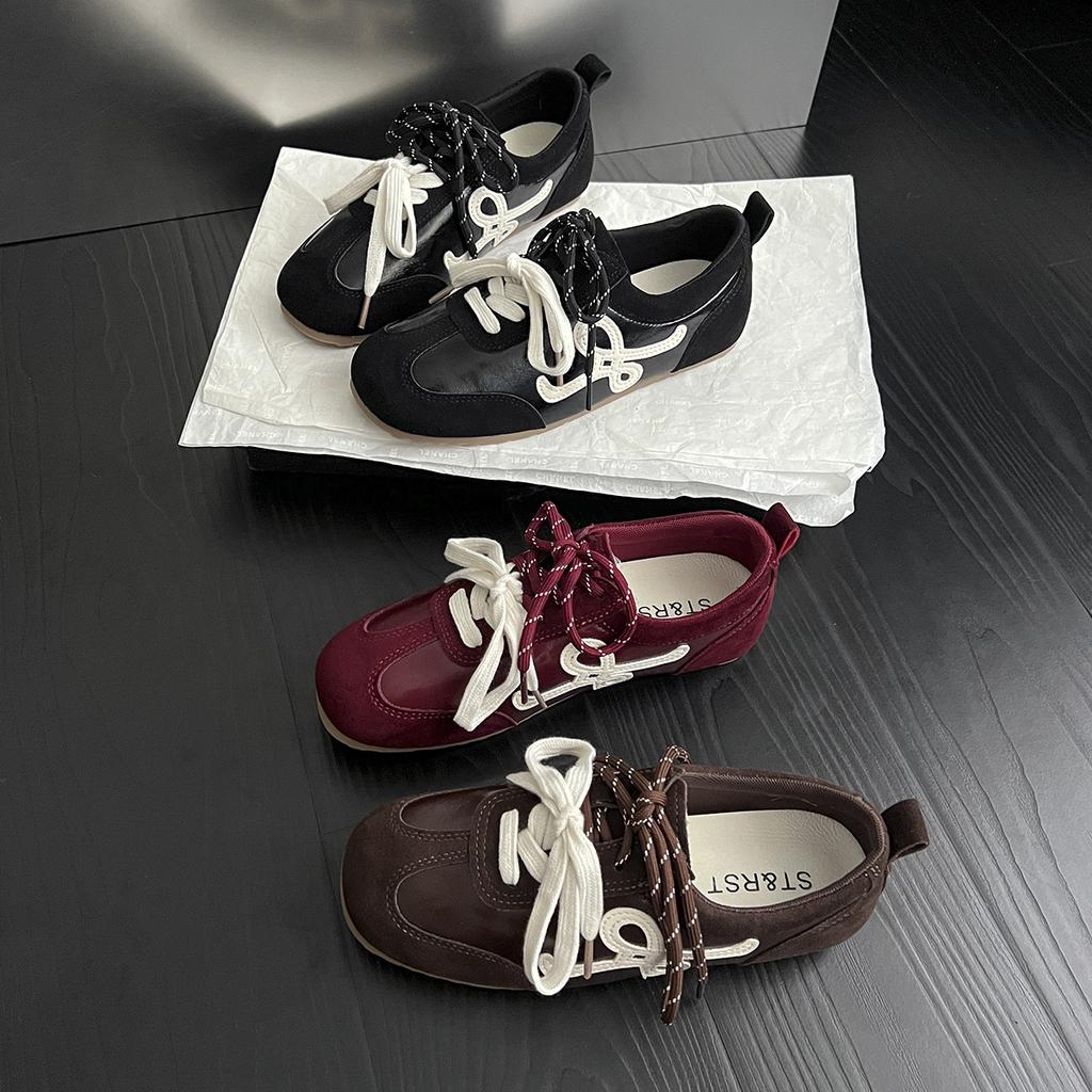 Нишевые кроссовки с круглым носком, уродливо-милые, в стиле ретро, немецкие тренировочные кроссовки, женские, 2025 новые, на плоской подошве, с внутренней высотой, повседневные, кеды Forrest Gump