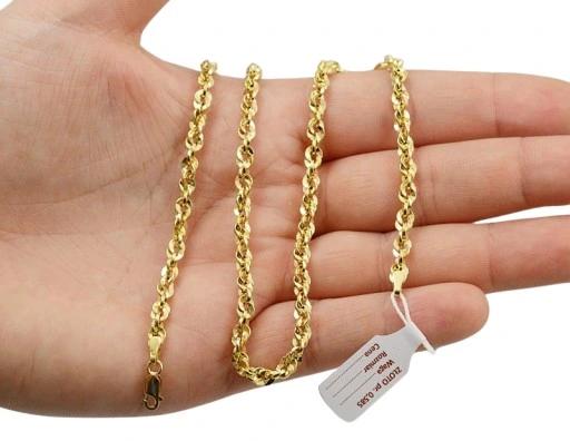 Złoty Łańcuszek Damski Irydia 3,80 Mm Gruby Pr 585 Grawer Gratis